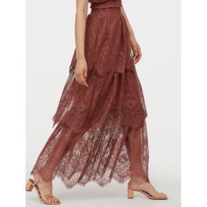 H&M Conscious Lace Tiered Maxi Skirt